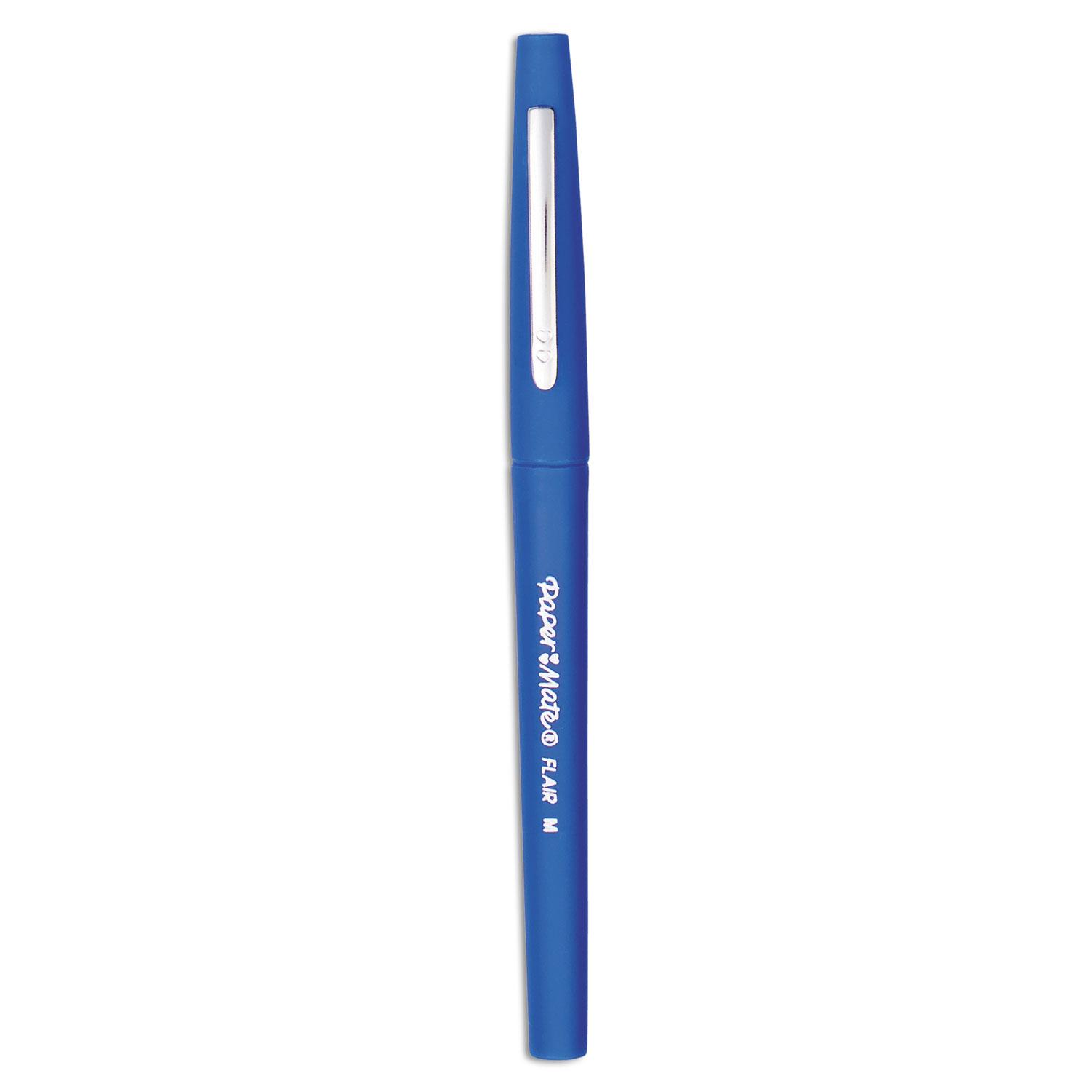 Paper Mate® Point Guard Flair Needle Tip Stick Pen, Blue Ink, .7mm, Dozen