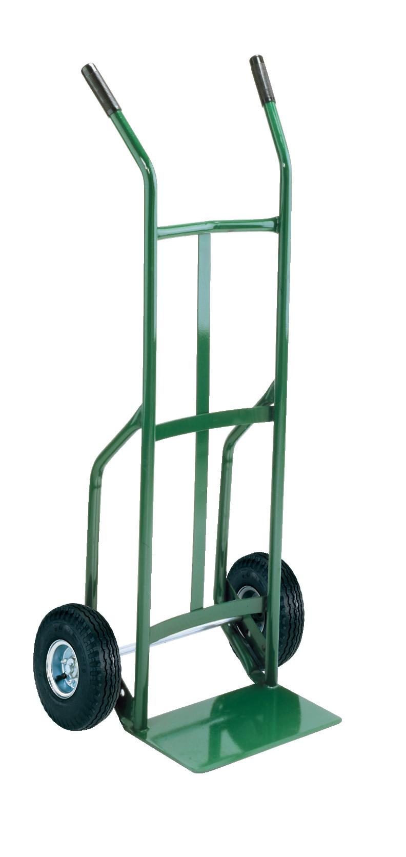 Dual-Handle Hand Truck, 500 lb. Capacity, 10" Solid Rubber Wheels