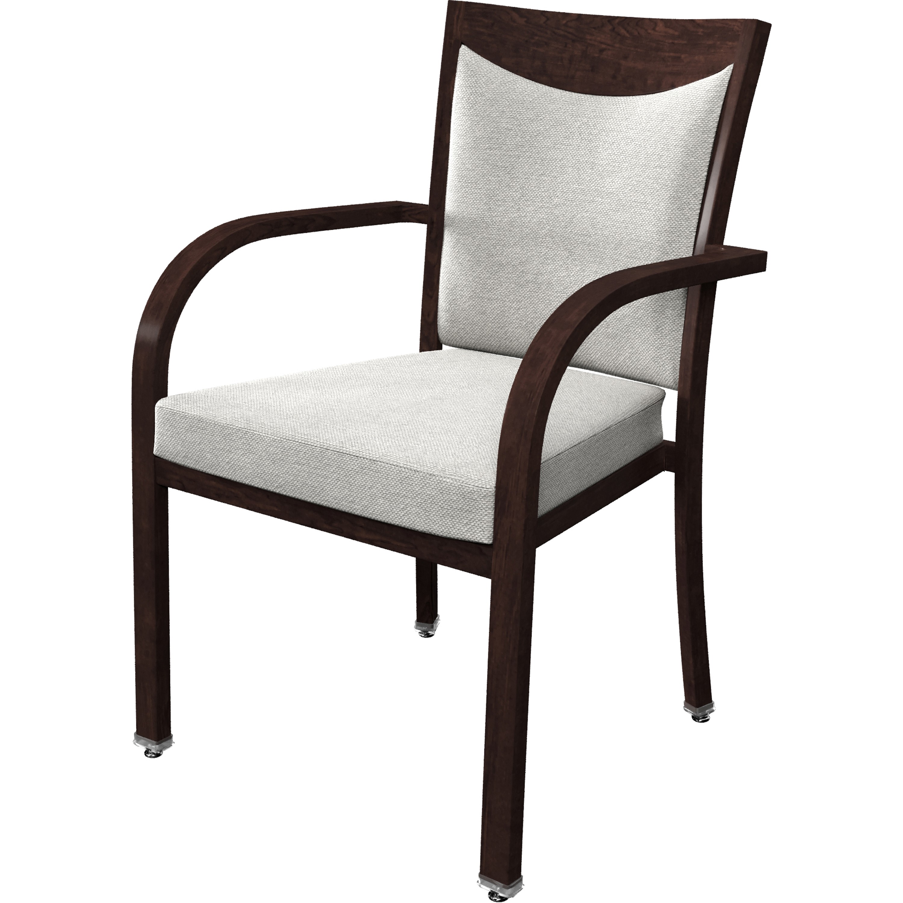 Maxwell Thomas® Orovada Dining Armchair with Casters, Grade G - Frame Finish: Ravenwood Wheel Color: Chrome