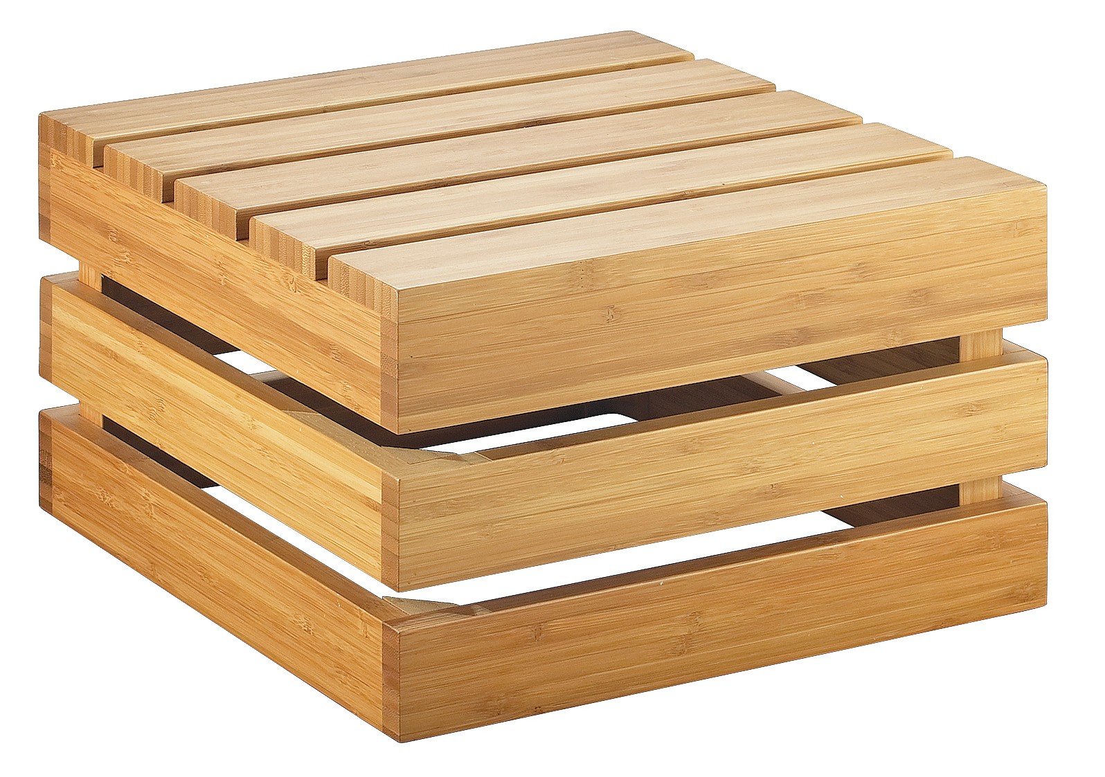 Bamboo Square Crate Risers, 12"W x 12"D x 7"H
