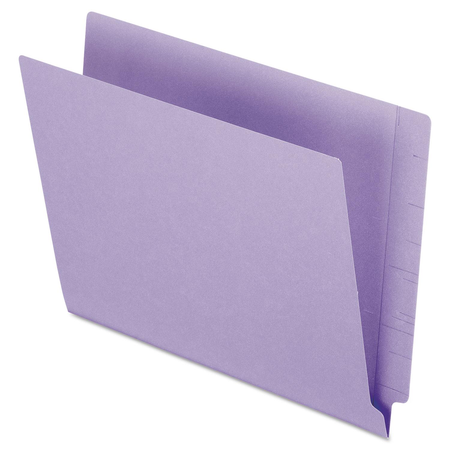 Pendaflex® Reinforced End Tab Folders, Two Ply Tab, Letter, Purple,  100/Box
