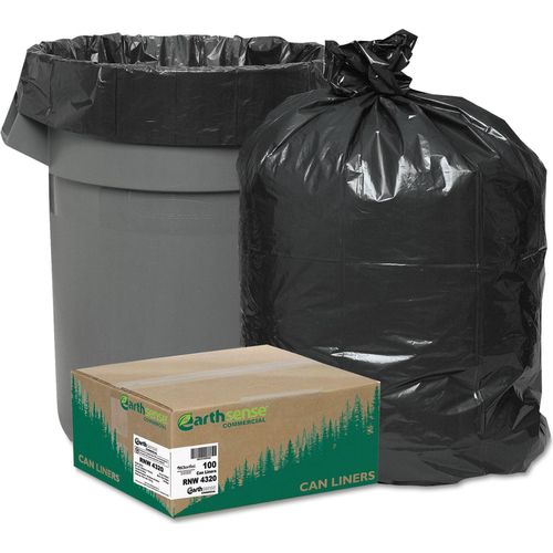 Ultra Flex Waste Bags, 30 gal, 1.05 mil, 6 x 2.1, Black, 150/Carton