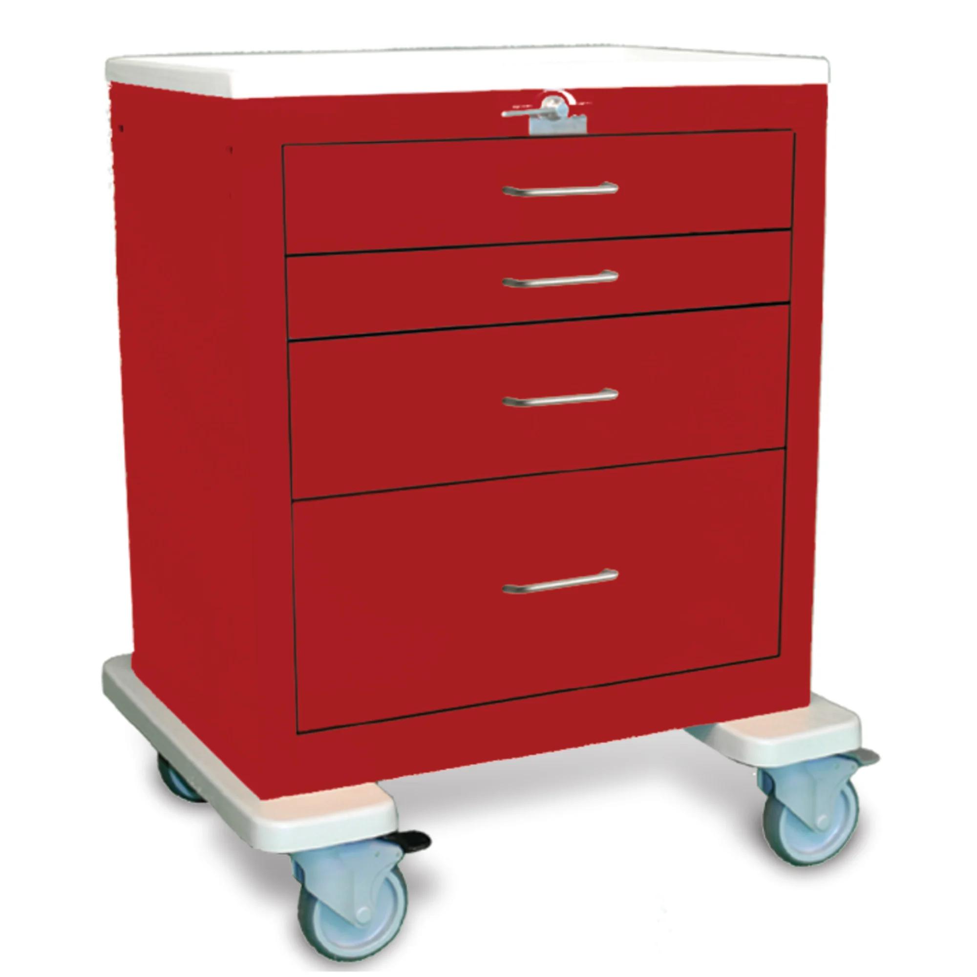 4-Drawer Steel Emergency Cart - Cart Only