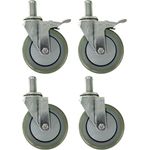 R&B Wire™ Replacement Set of 5" Casters for LC Series Linen Carts, 2 Locking, 2 Non-Locking