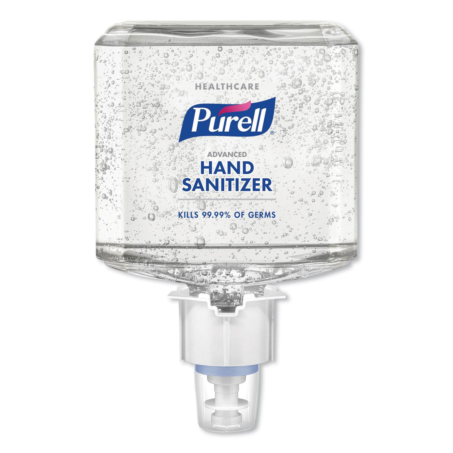 PURELL Healthcare Advanced Gel Hand Sanitizer Refill for ES6 Dispenser, Citrus Scent, 1200 mL., 2/Carton (6463-02)