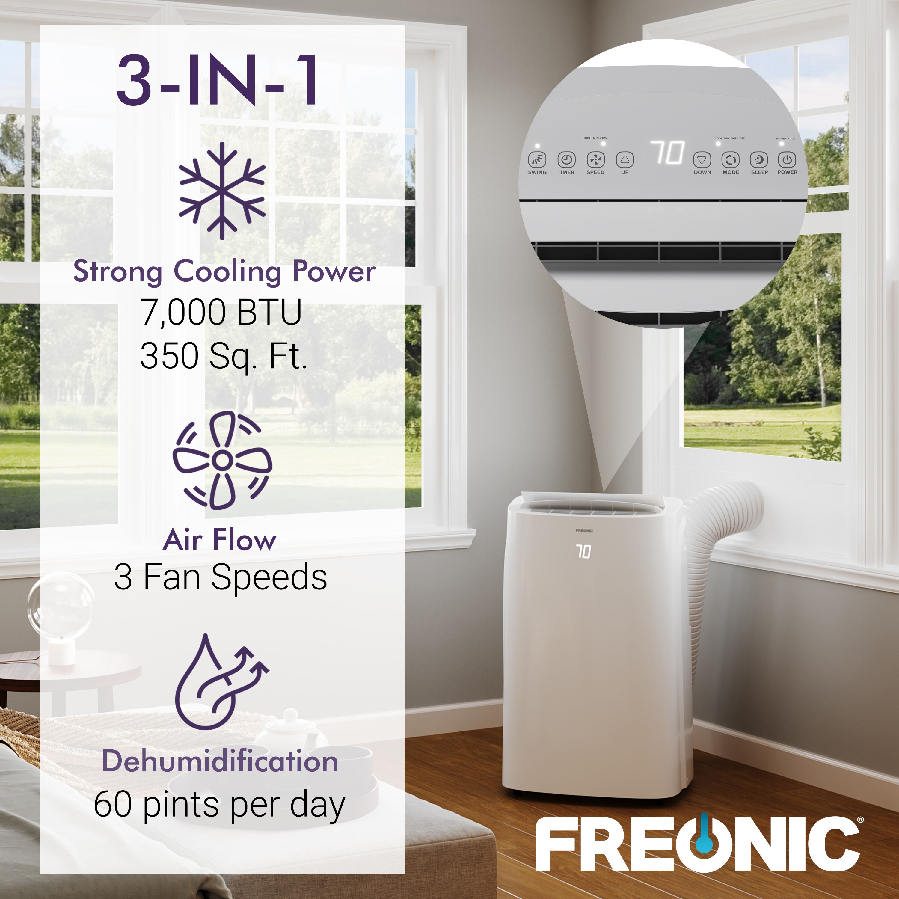 10,000 BTU (7,000 BTU DOE) Portable Air Conditioner