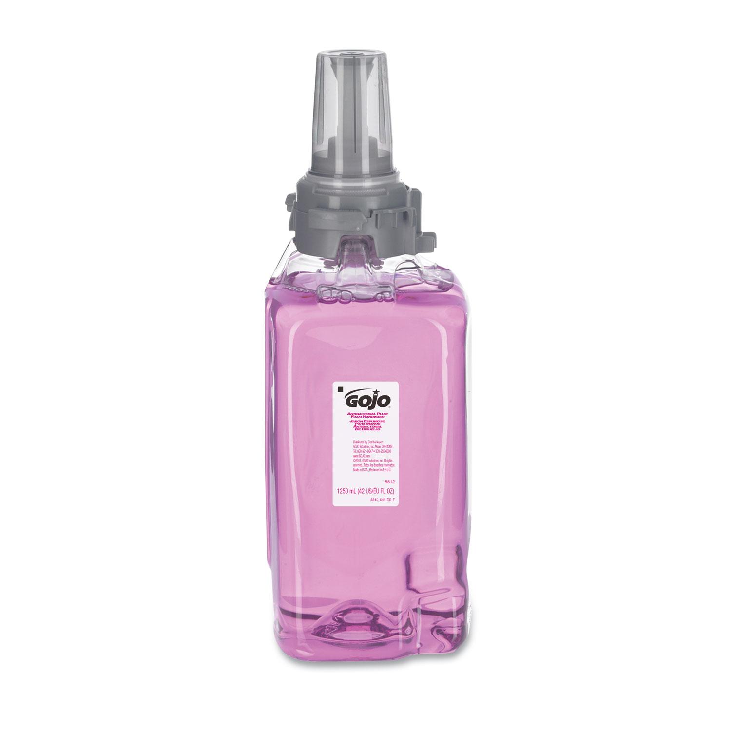 GOJO® Antibacterial Foam Handwash, Refill, Plum, 1250mL Refill, 3/Carton