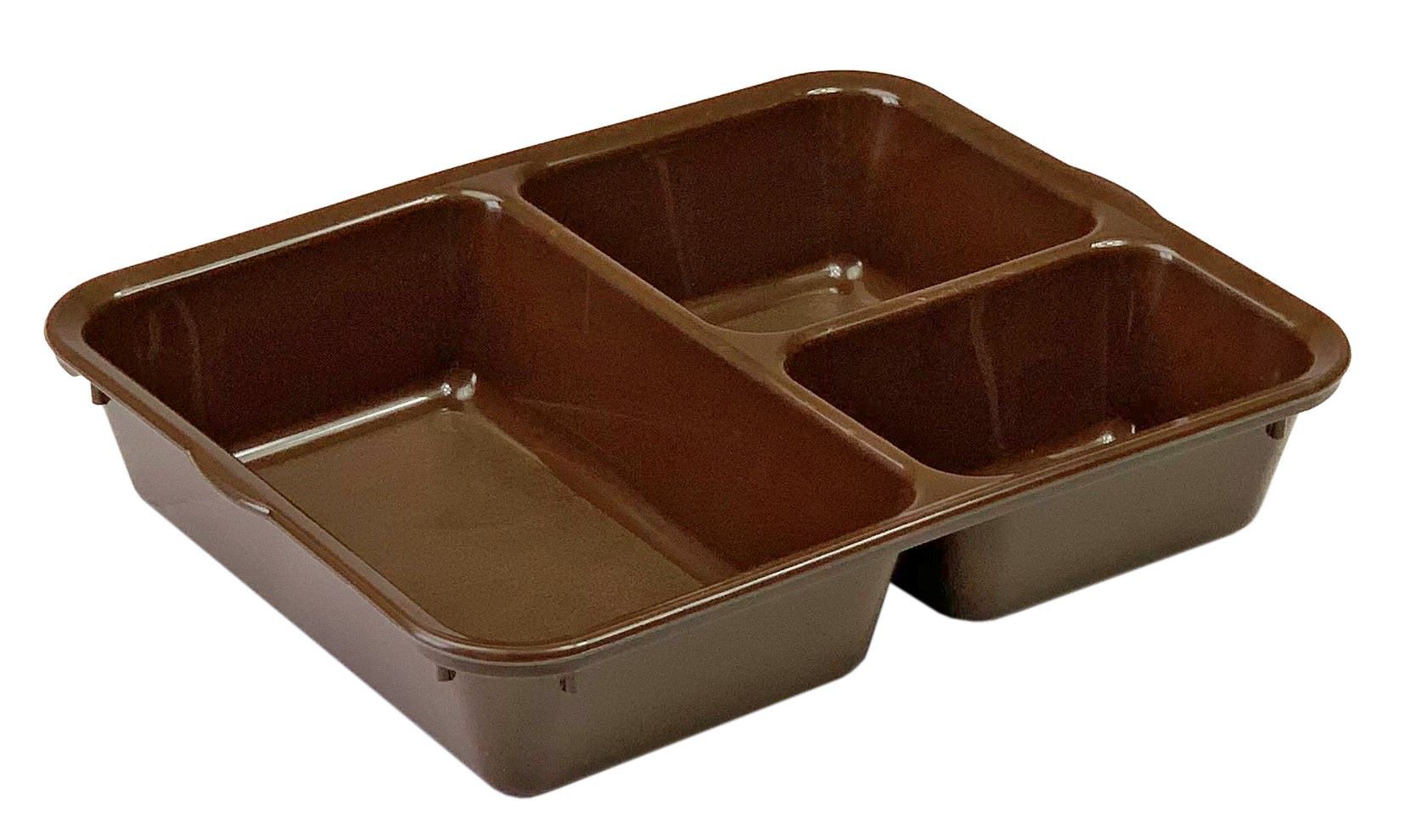 JonesZylon 3-Compartment Tray Large Segmented Copolymer Chocolate Brown ...