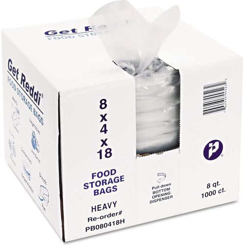 Inteplast Group Get Reddi Food & Poly Bag, 8 x 4 x 18, 8-Quart
