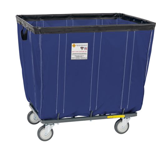 R&B Wire Antimicrobial Vinyl Basket Truck - 10 Bushel - Cart