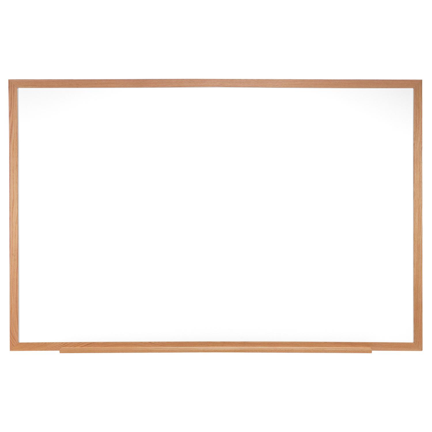 4' x 6' Wood Frame Non-Magnetic Whiteboard, 1 Marker, 1 Eraser