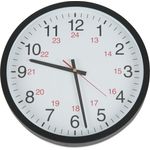 Universal® 24-Hour Round Wall Clock, 12 5/8", Black