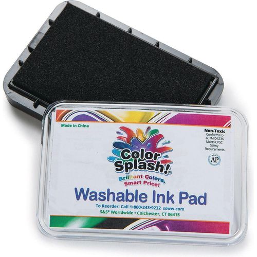 Color Splash Washable Color Ink Pad, Black, Black