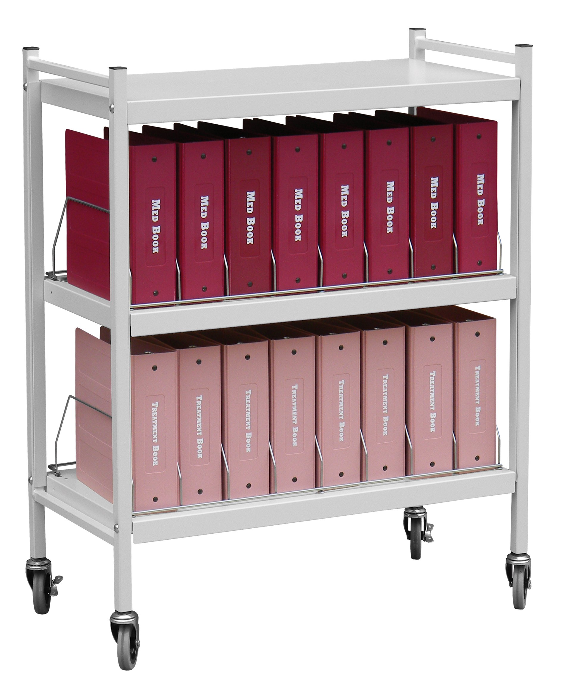 Vertical Open Chart Rack - 3 Shelves - 10 Binder Capacity- Lt Gray ...