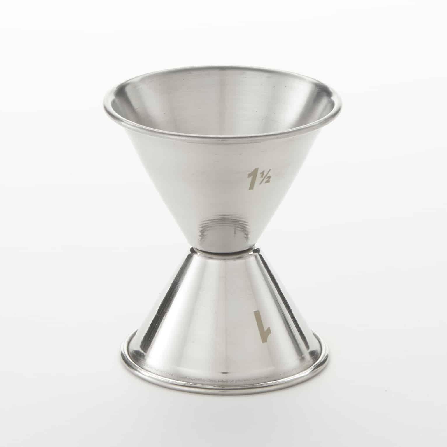 American Metalcraft J204 Double Jigger, 1 x 1-1/2 oz., Satin Finish