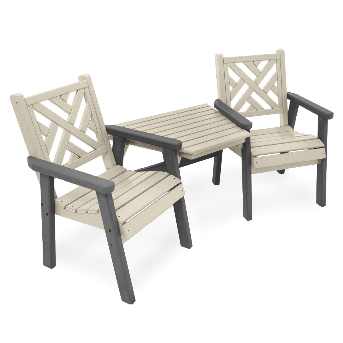 Emerson Dining-Height 20" Stationary Chair Tete-A-Tete - Frame Finish: Sandtone/Gray