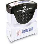 ACCUSTAMP2® Pre-Inked Shutter Stamp, Red/Blue, CONFIDENTIAL, 1 5/8 x 1/2