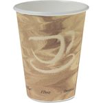 SOLO® Mistique Polycoated Hot Paper Cup, 12 oz., Printed, Brown, 50/Bag