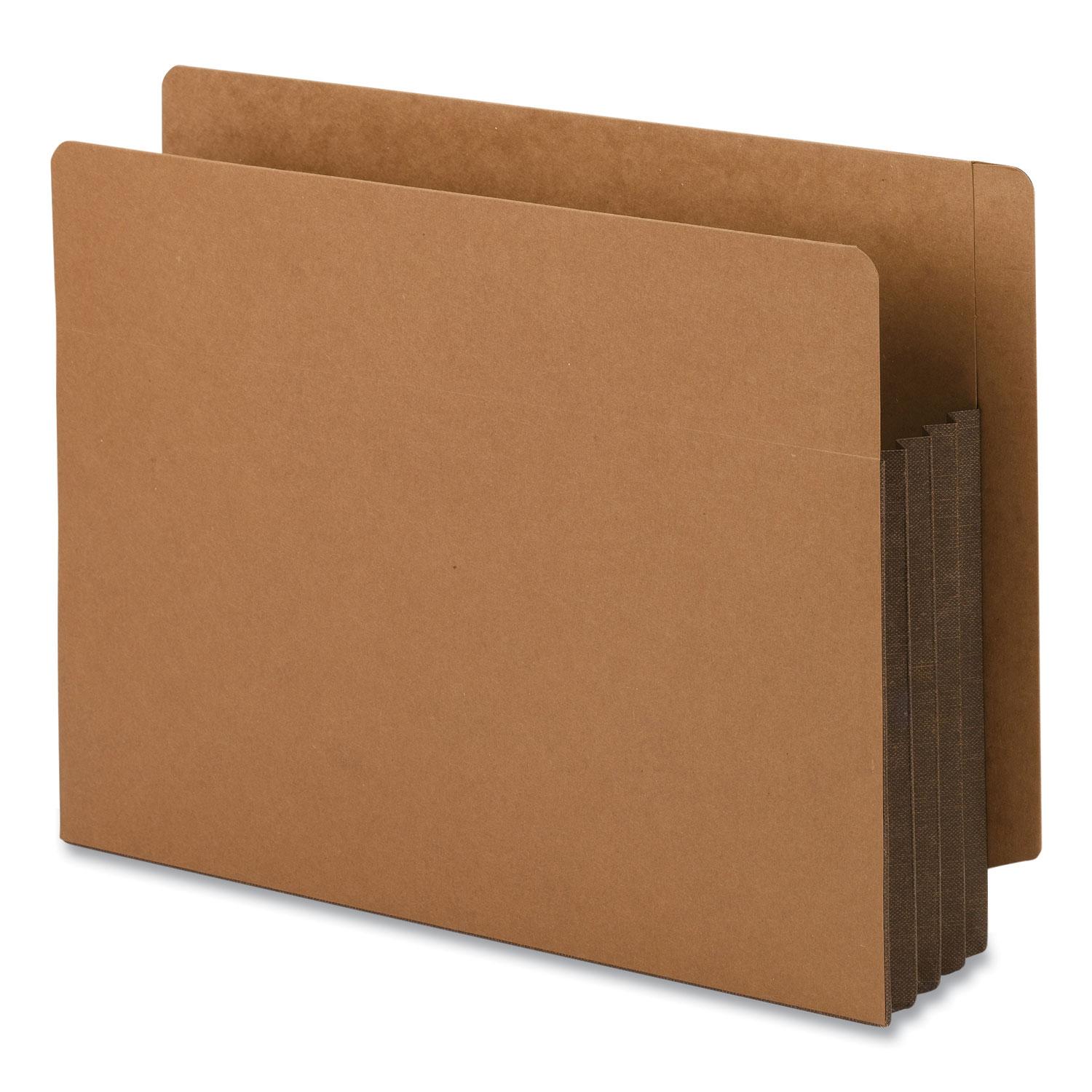 Smead 3 1/2" Exp File Pockets, Straight Tab, Letter, Brown, 10/Box