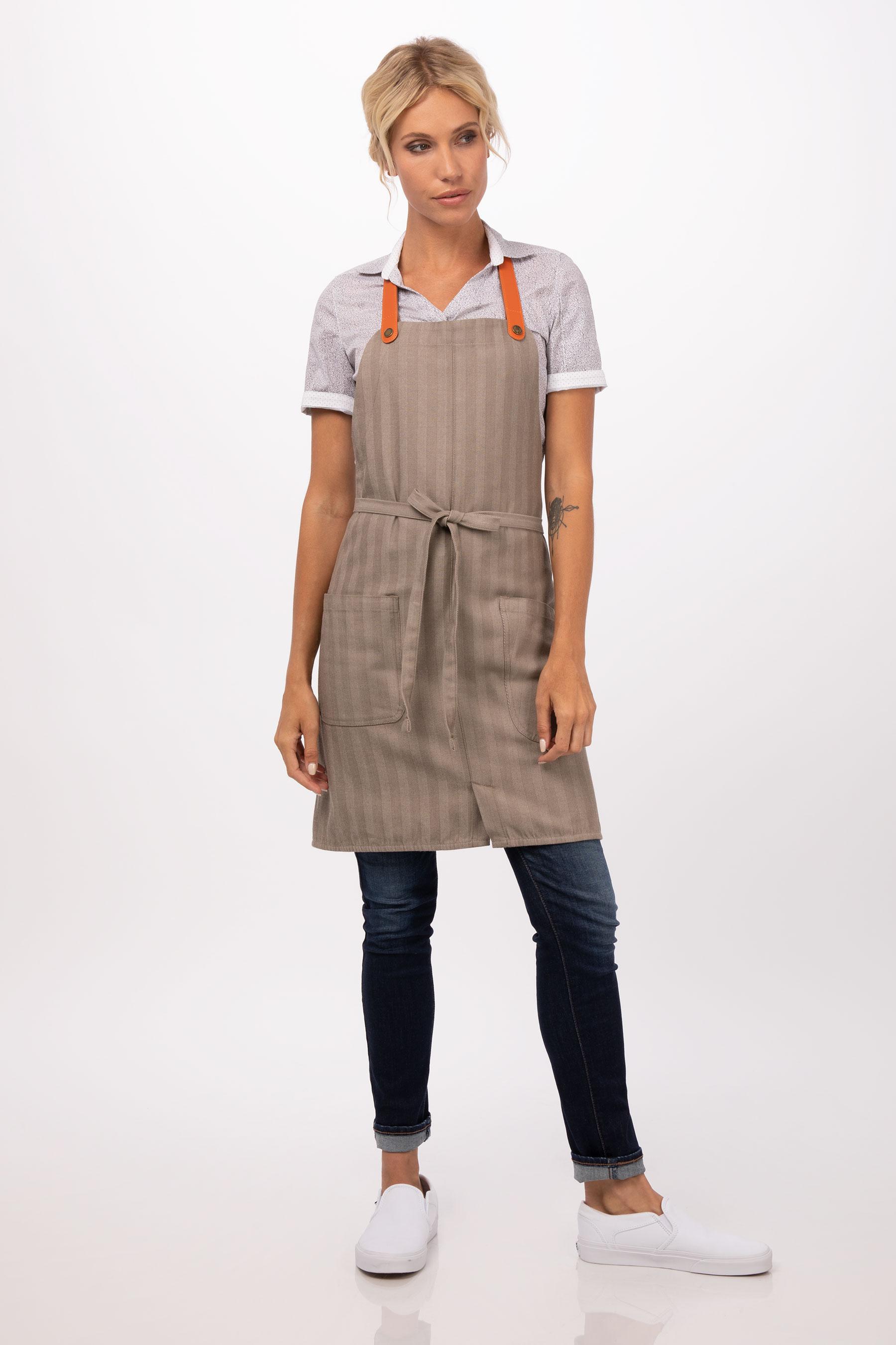 Seattle Bib Apron Unisex Taupe