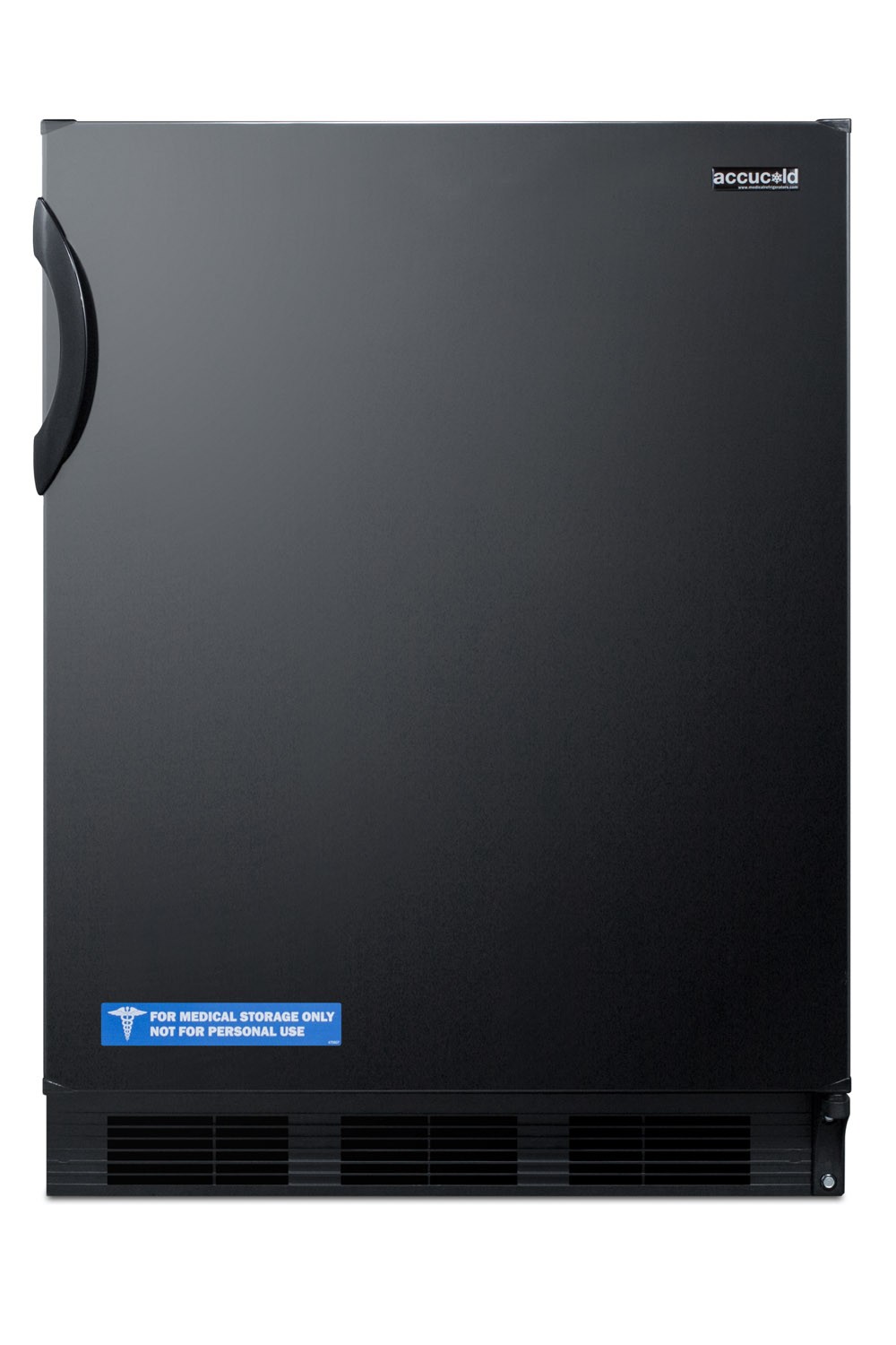 Summit Built-In Undercounter All-Refrigerator, Commercial Listed, Flat Door Liner, Auto Defrost, Black Exterior, Freezerless Refrigerator