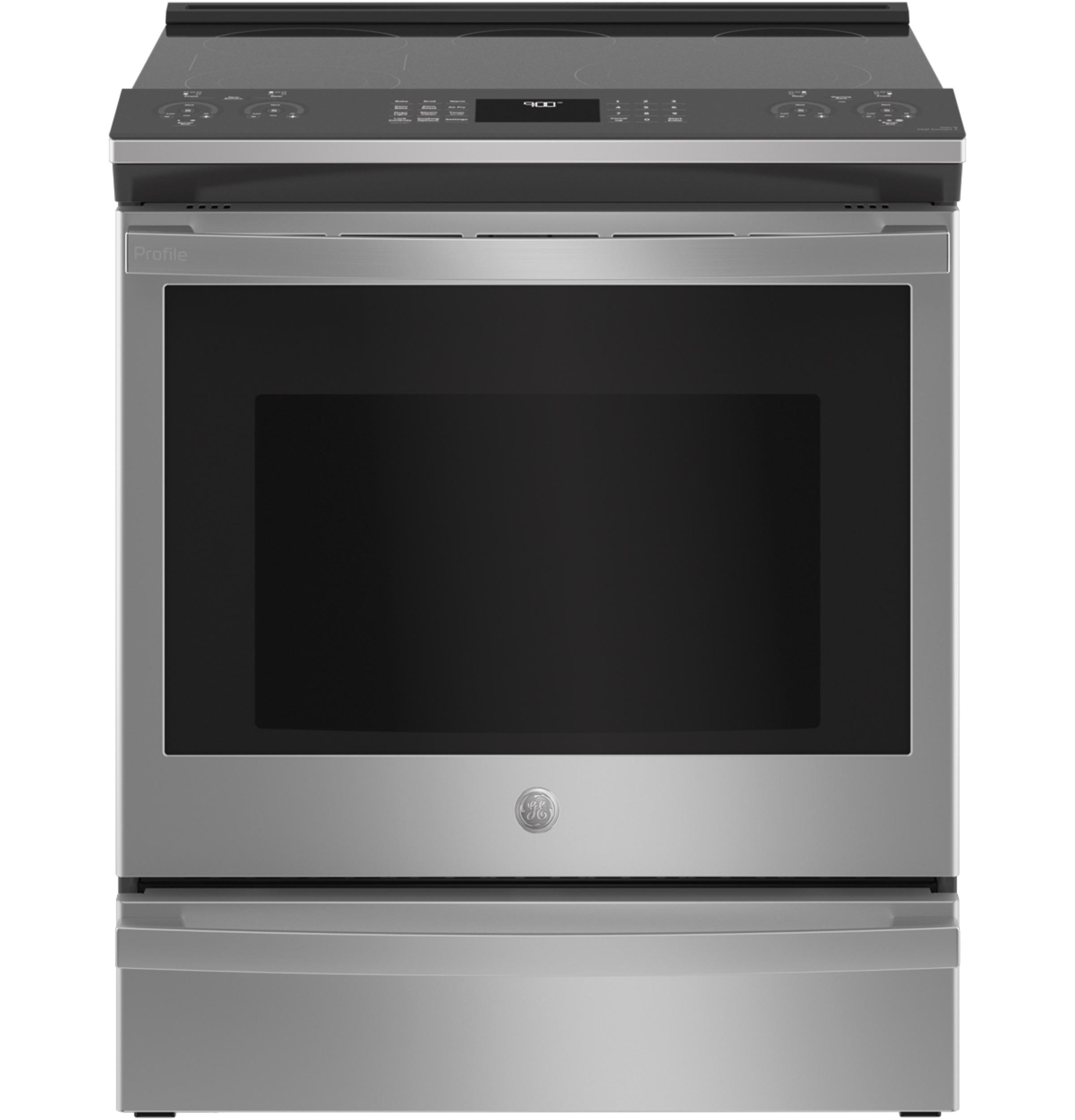 GE® Profile™ 30" Smart Slide-In Electric Convection Fingerprint Resistant Range with No Preheat Air Fry, Fingerprint Resistant Stainless Steel
