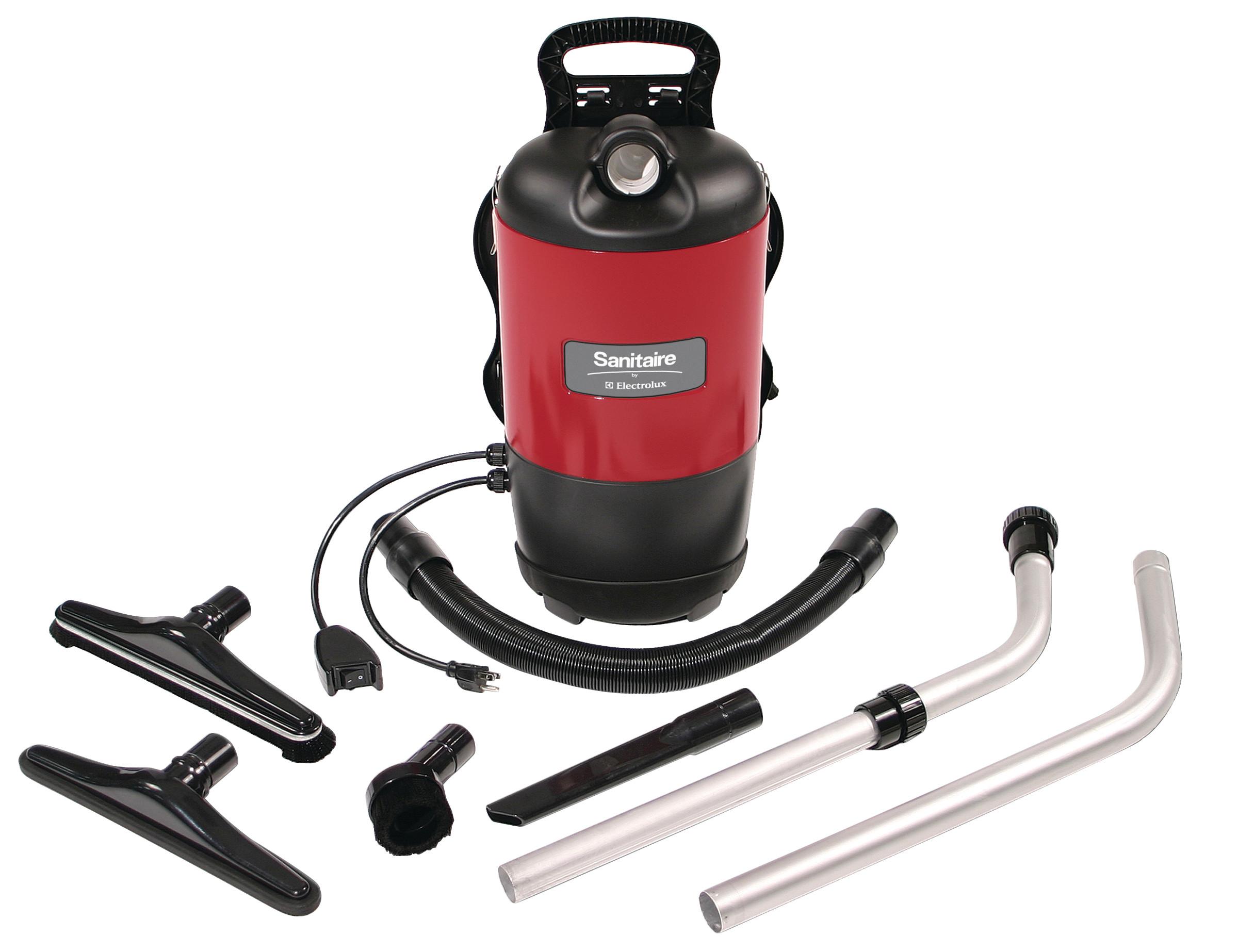 Sanitaire TRANSPORT QuietClean Backpack Vacuum, 11.5 lb, Red