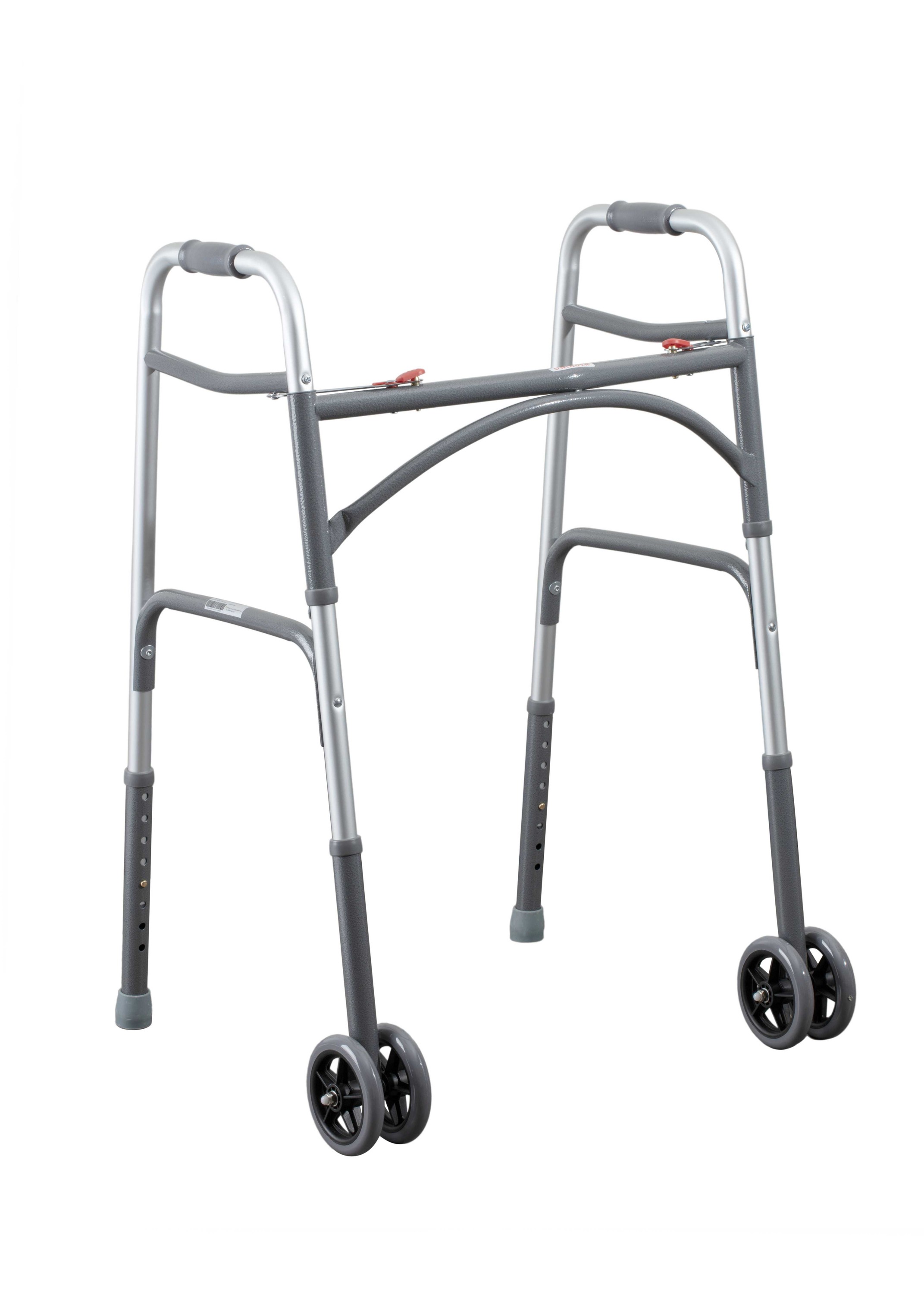 Bariatric 2 Button Folding Walker with 5" Wheels