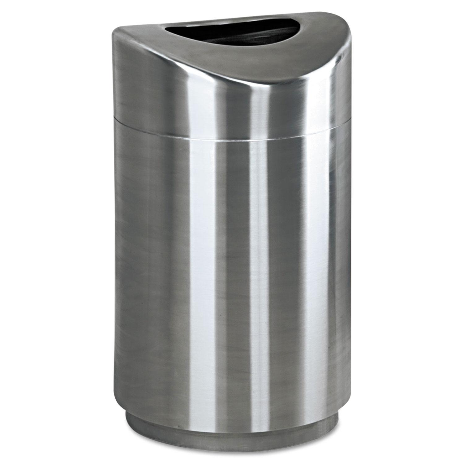 Rubbermaid Eclipse Waste Receptacle, 30 Gallon, Open Top, Round, Stainless Steel