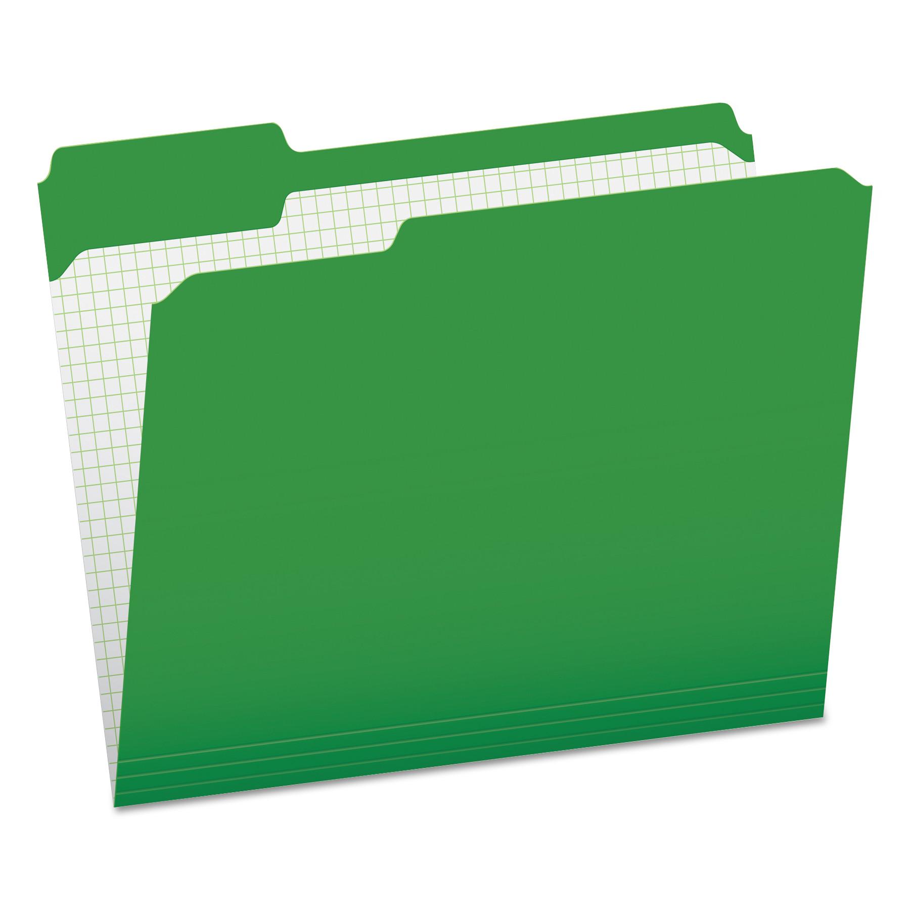 Pendaflex® Reinforced Top Tab File Folders, 1/3 Cut, Letter, Green, 100/Box