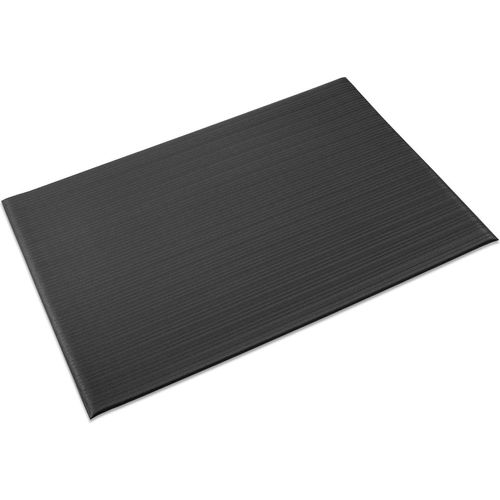 Ribbed Vinyl Anti-Fatigue Mat, 24 x 36, Black