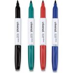 Universal™ Pen Style Dry Erase Markers, Fine/Bullet Tip, Assorted, 4/Set