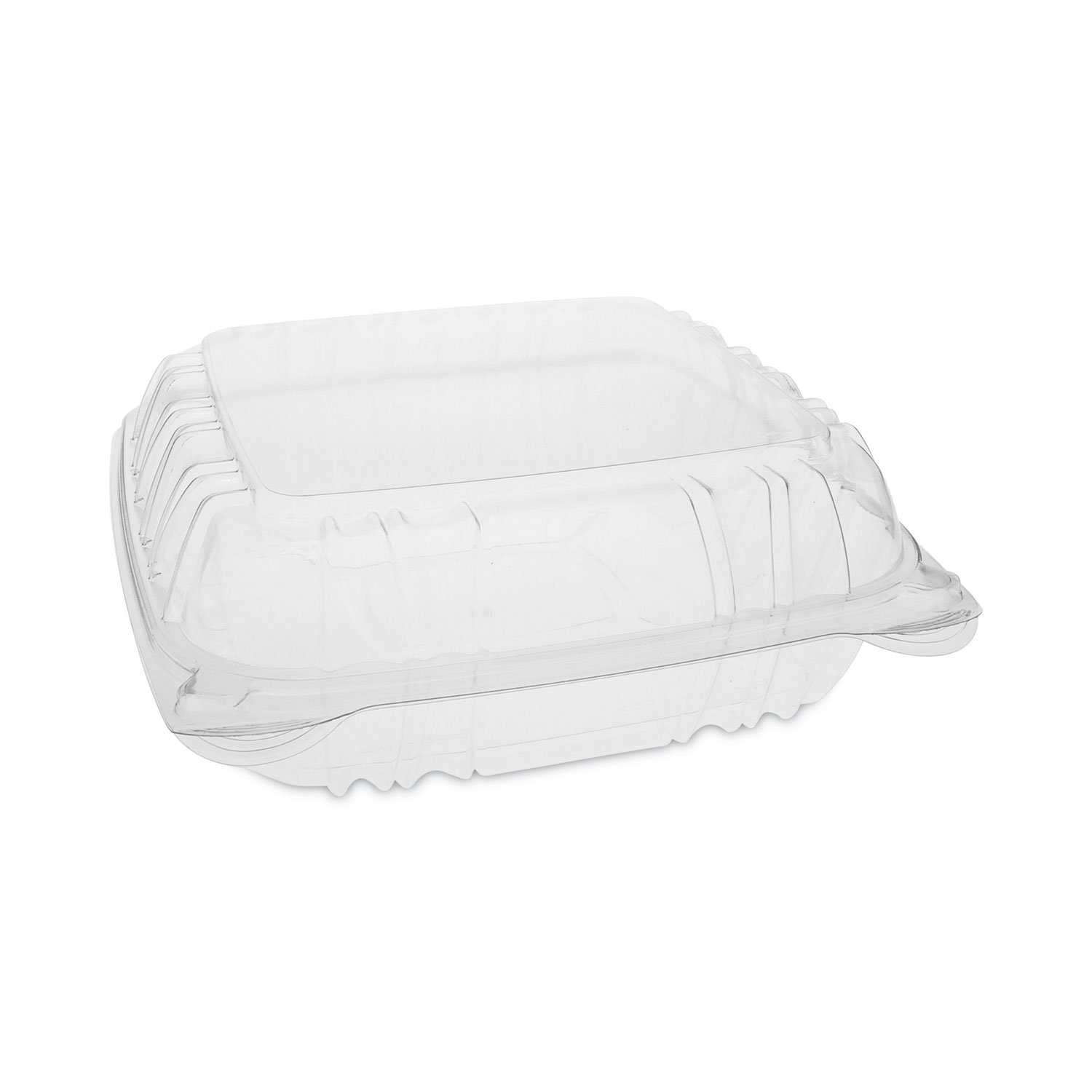 Pactiv Evergreen SENSATION SmartLock Hinged Lid Container, 8.34 x 8.24 x 3.05, Clear, Plastic, 200/Carton
