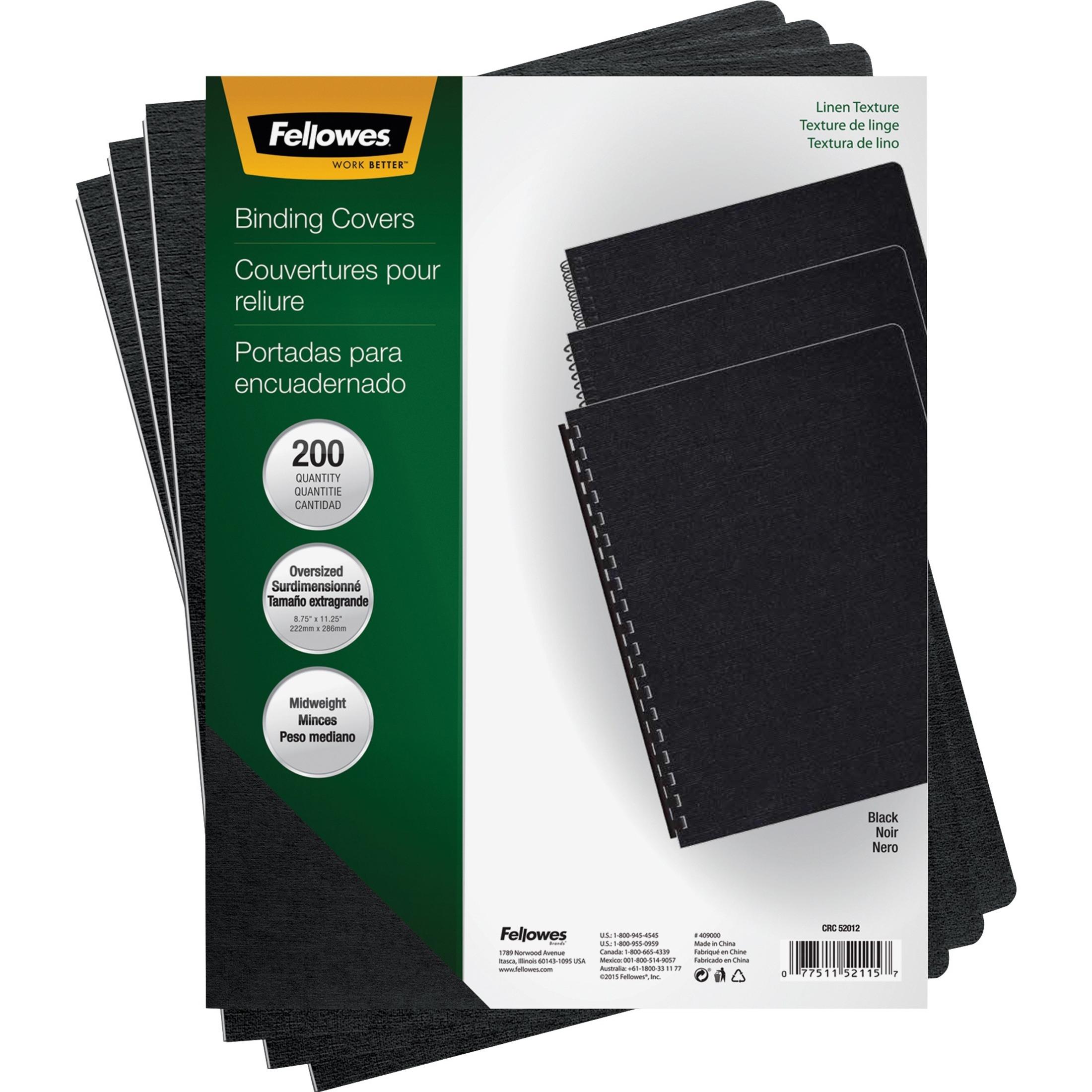 Linen Presentation Covers,11-1/4"x8-3/4",200/PK,Black