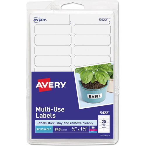 Avery Dennison Removable Multi Use Labels, White - 750 Labels