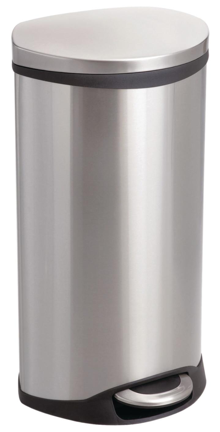 Safco Waste Receptacle, 7 1/2 Gallon, Step On, Medical, Stainless Steel