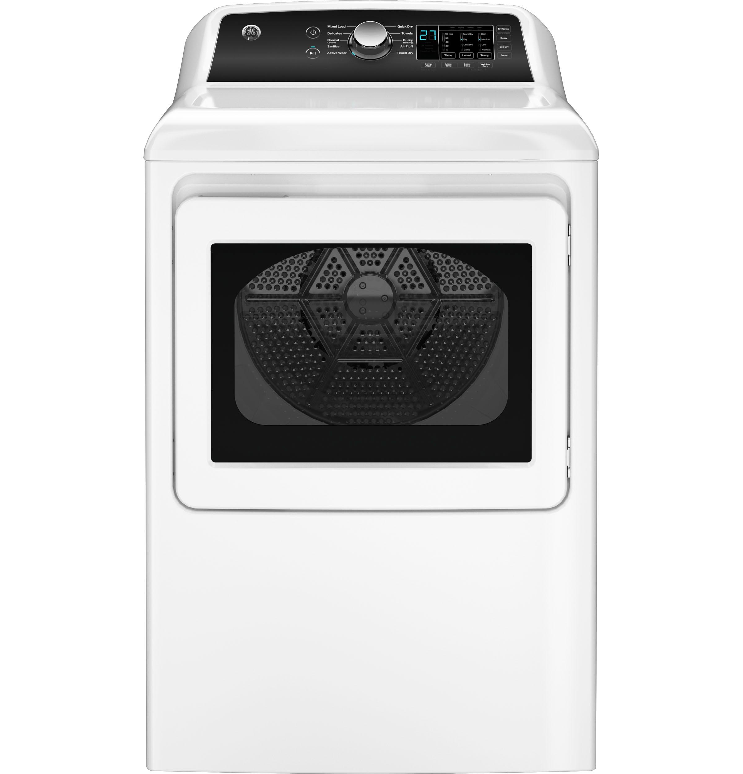 GE® 7.4 cu. ft. Capacity Gas Dryer, Sensor Dry, White