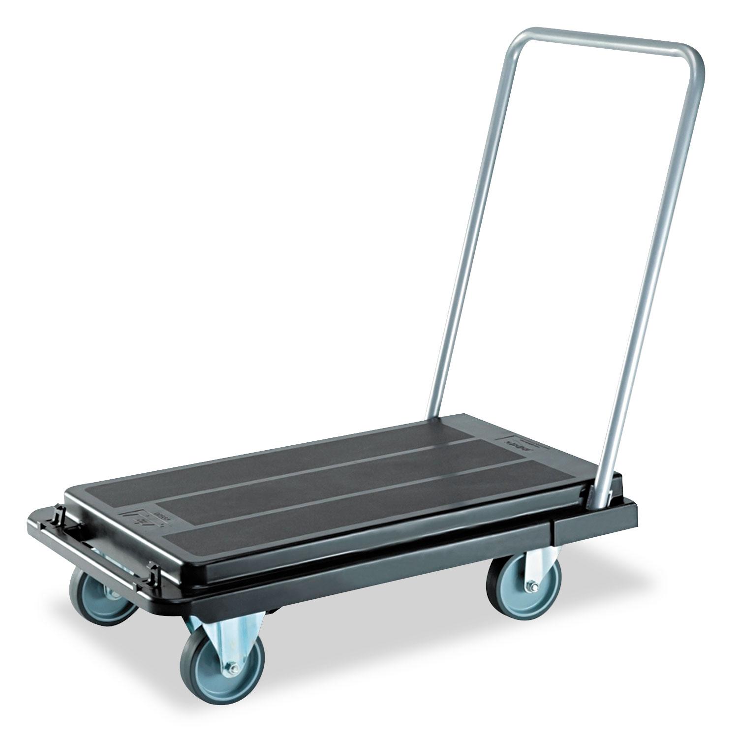deflecto® Heavy-Duty Platform Cart, 500 lb Cap, 21 x 32 1/2 x 37 1/2, Black