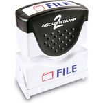 ACCUSTAMP2® Pre-Inked Shutter Stamp, Red/Blue, FILE, 1 5/8 x 1/2