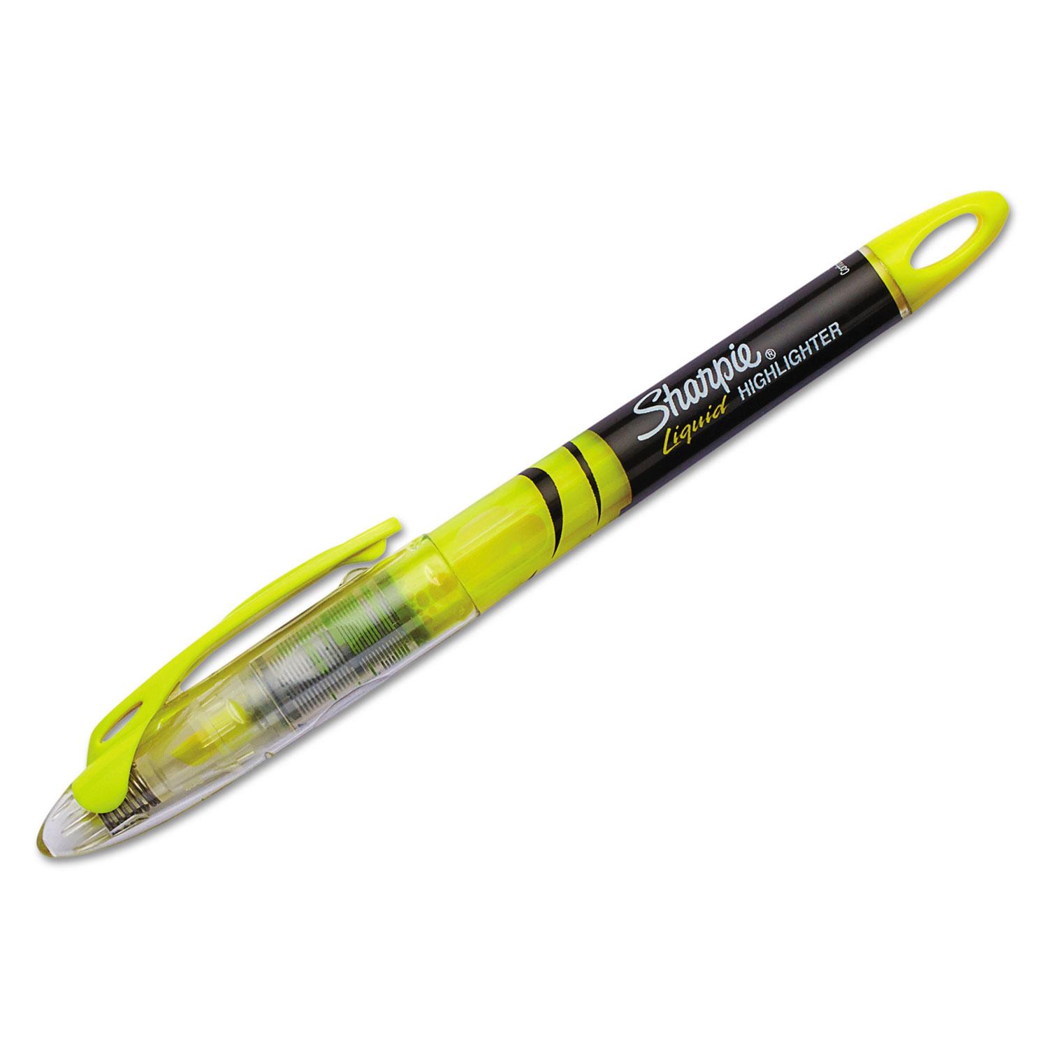 Sharpie® Accent Liquid Pen Style Highlighter, Chisel Tip, Fluorescent Yellow, Dozen