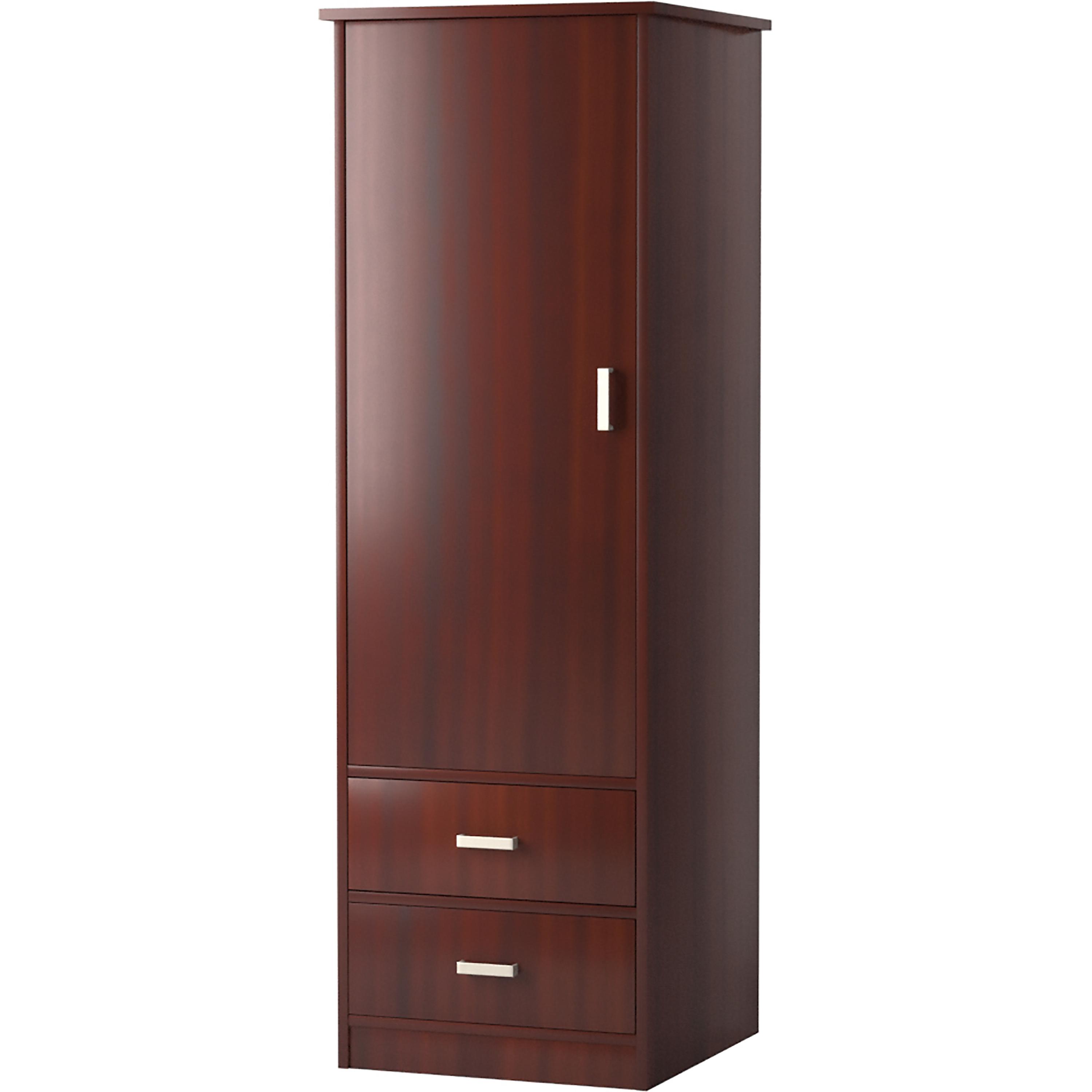 Maxwell Thomas® Cavallino 1-Door, 2-Drawer Wardrobe - Casegood Finish: Cypress Pull Color: Square Nickel Bar Pull
