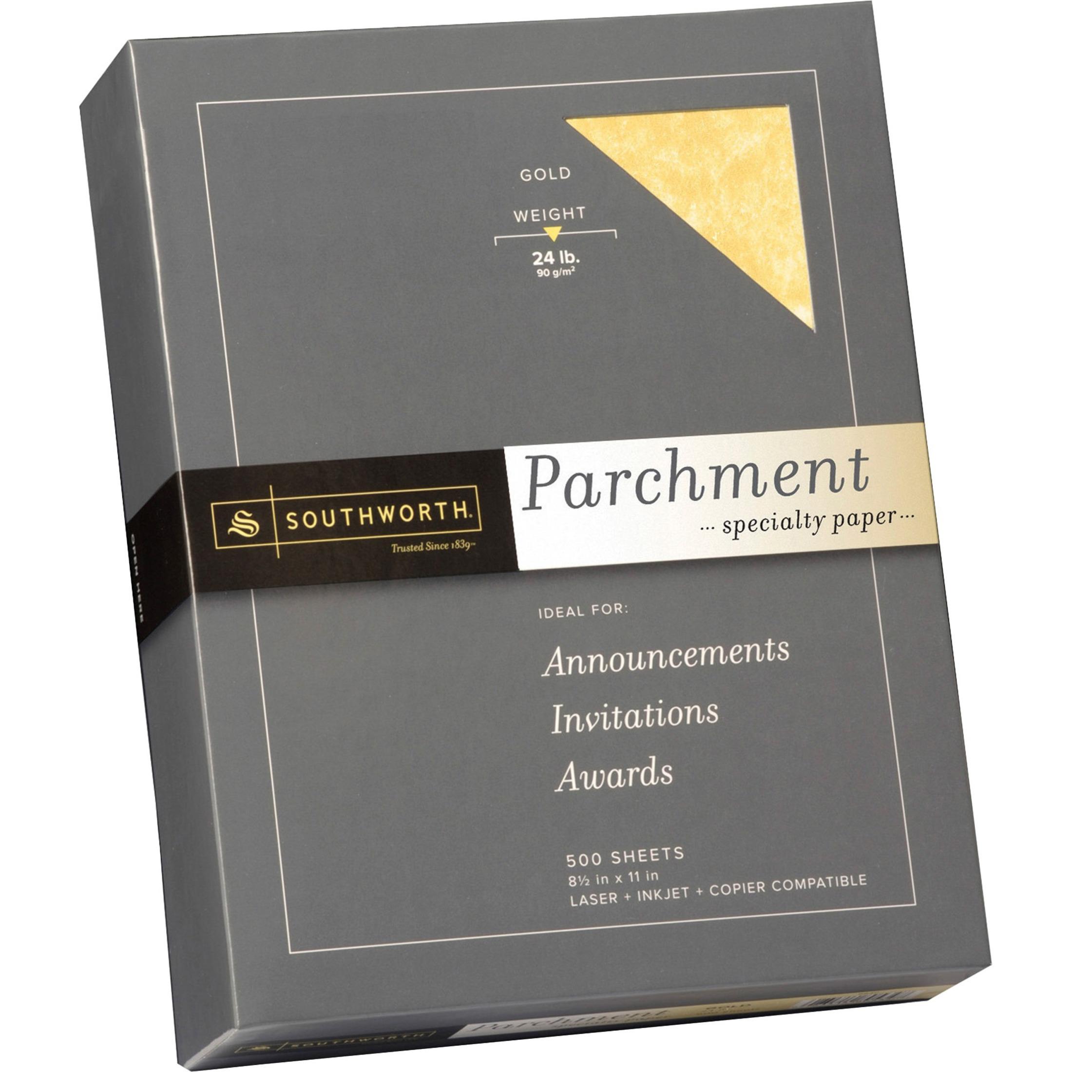 Fine Parchment Paper, 24Lb, 8-1/2"x11", 500/BX, Gold
