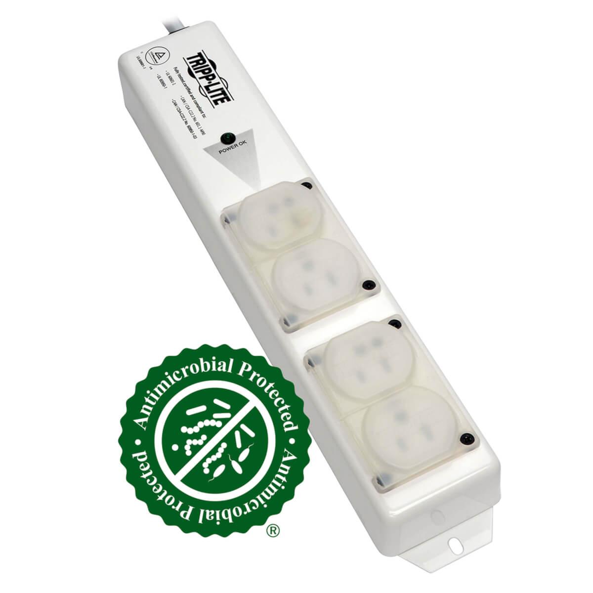Power Strip Medical Hospital Grade UL 60601-1  4 Outlet 6' Cord