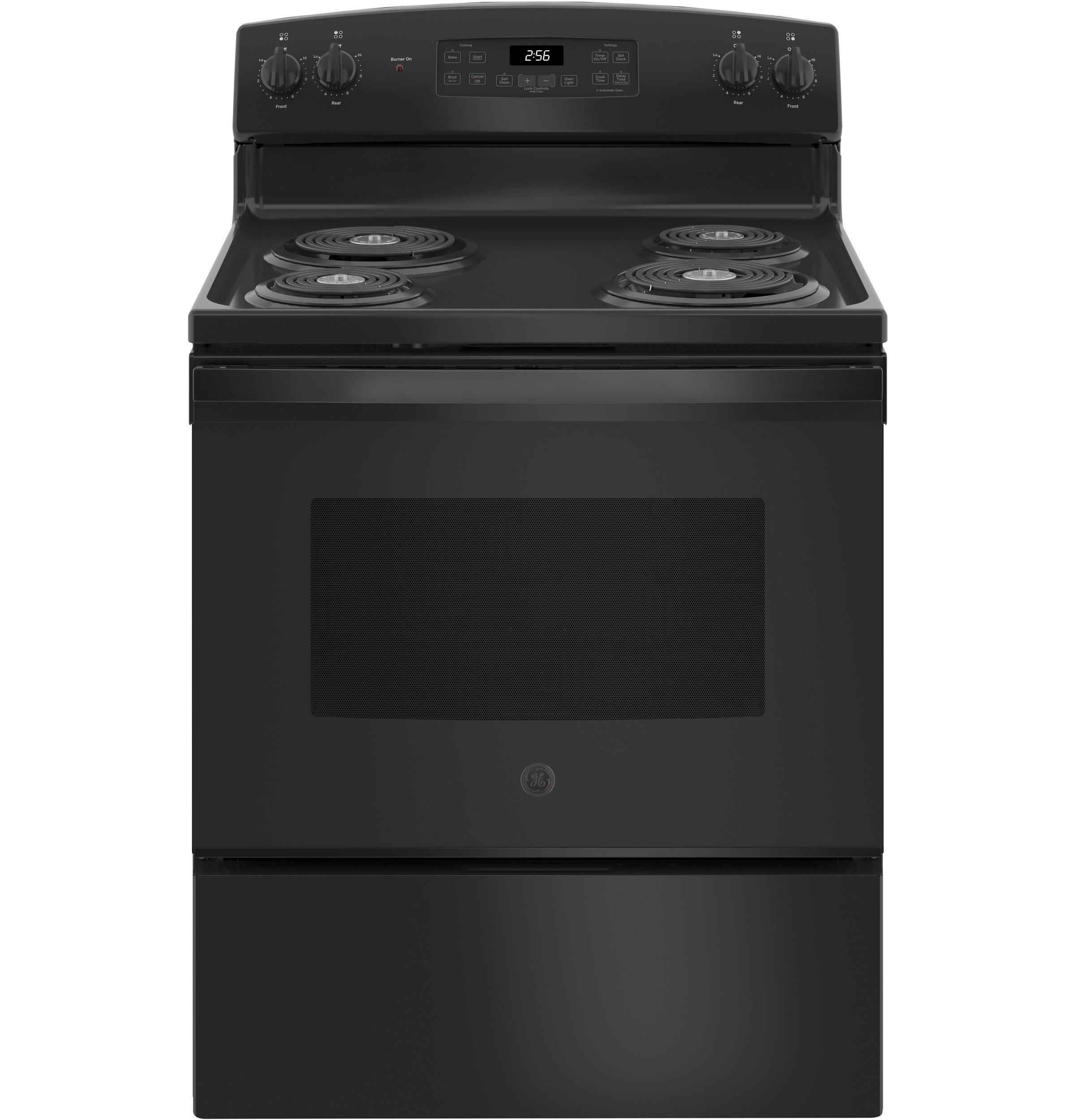 GE® 30" Free-Standing Self-Clean Electric Range, Black