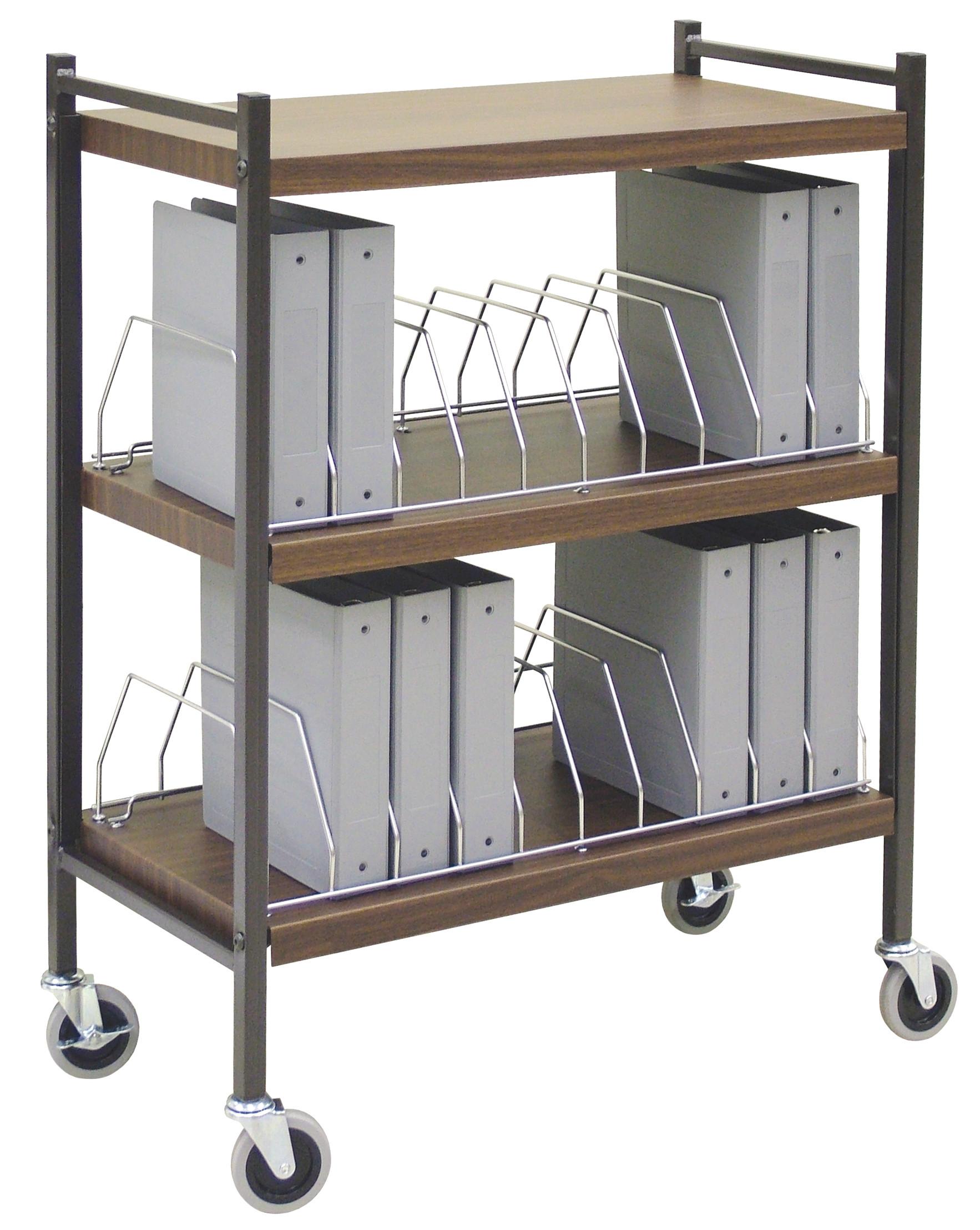 Vertical Open Chart Rack - 3 Shelves - 10 Binder Capacity- Woodgrain ...
