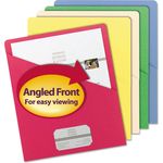 Smead Organized Up Slash Jackets, Letter, 11pt, Assorted, 25/Pack