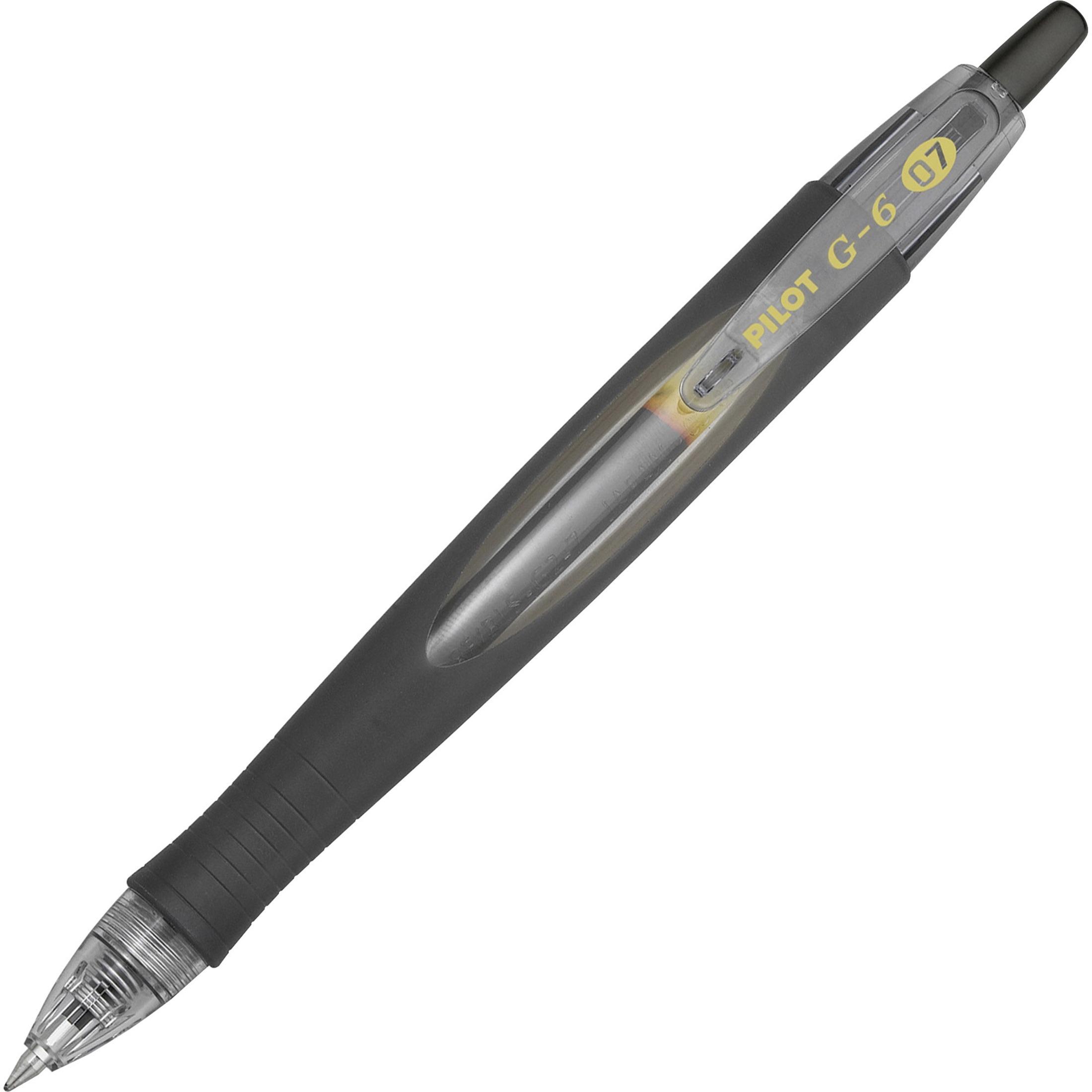 Gel Pen, Retractable, Fine Point, Black Barrel/Ink