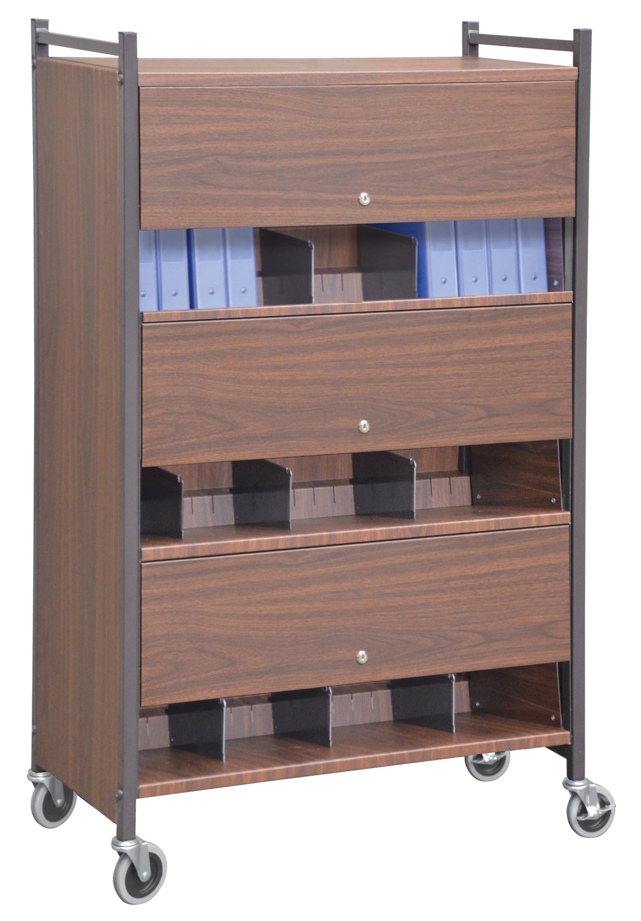 Versa Open Chart Rack - 4 Shelves - Woodgrain (4KF22) | Direct Supply