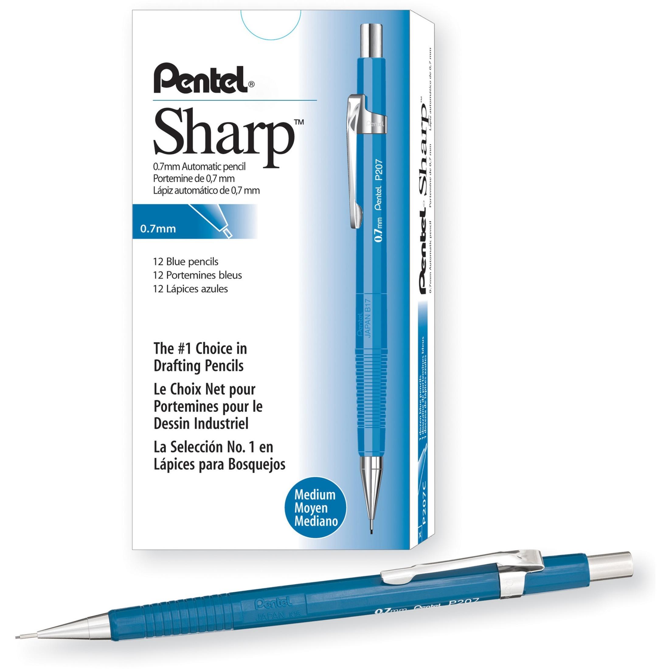 Automatic Pencil, Refillable, 0.7 mm, Blue Barrel