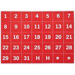 MasterVision® Interchangeable Magnetic Board Accessories, Calendar Dates, Red/White, 1" x 1"